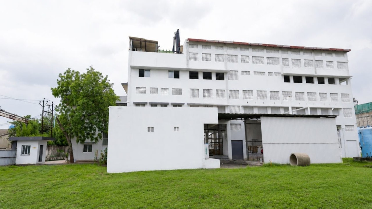 Large manufacturing facility building at Jayshree Industries