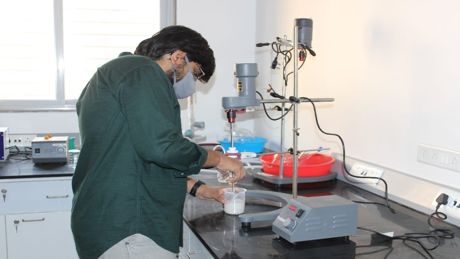 Scientist performing laboratory work